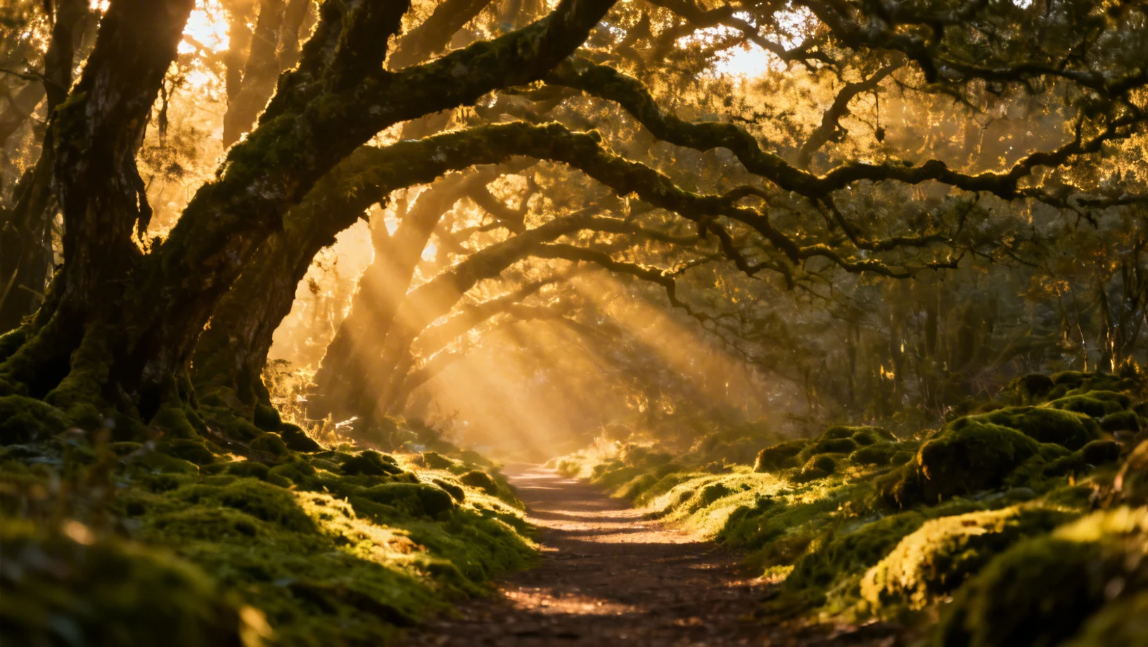 Lumière filtrant à travers les branches d'un arbre centenaire